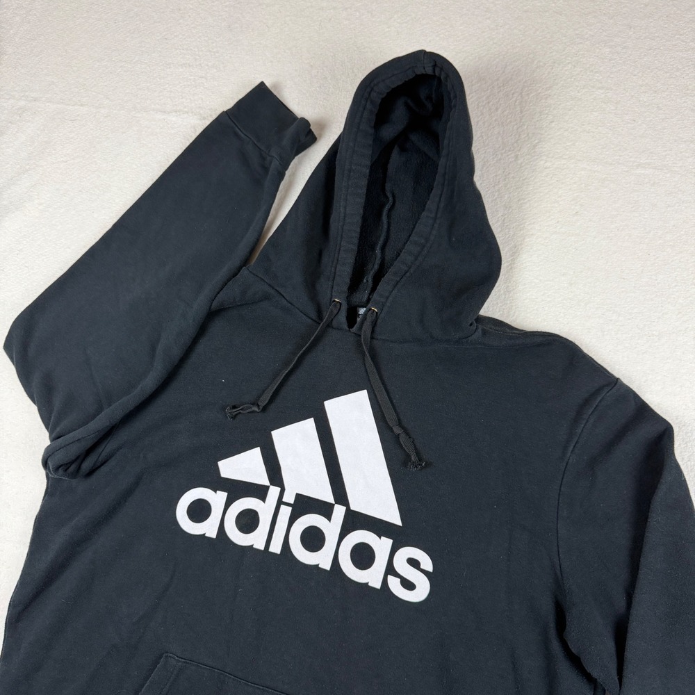 Adidas Golf Mens XL Black Badge of Sport Logo Fleece Hoodie Sweatshirt